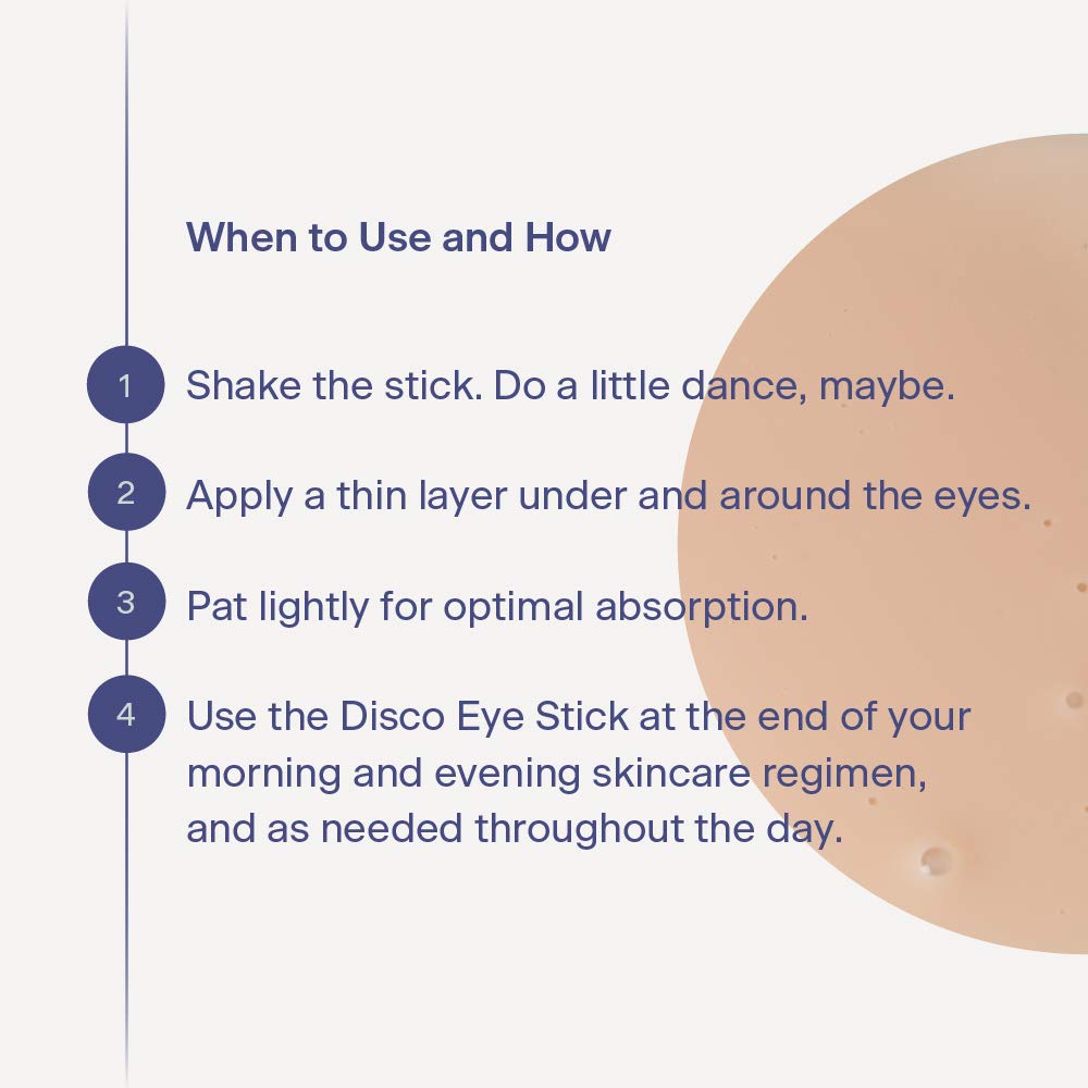 Disco open cap displaying roller tip for hygienic, targeted under-eye delivery