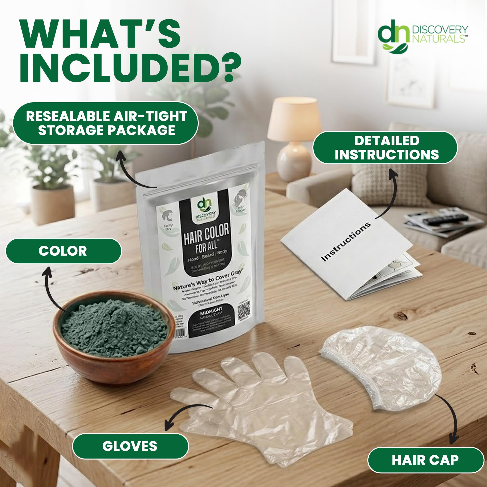 Discovery Naturals applying henna to hair roots for full coverage