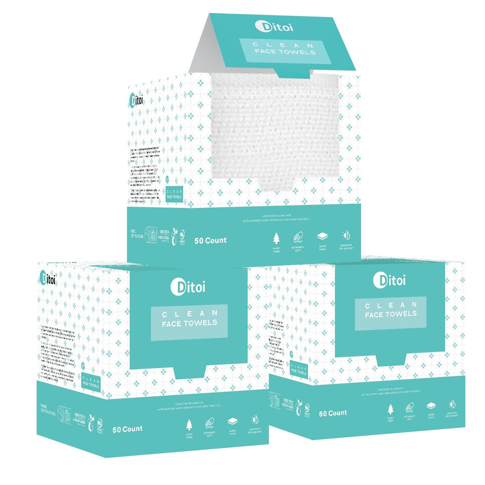 Ditoi front packaging showing XXL disposable face towels and benefits