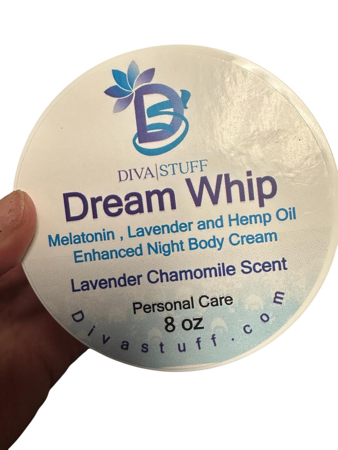 Diva Stuff with lavender and chamomile flowers emphasizing calming aroma