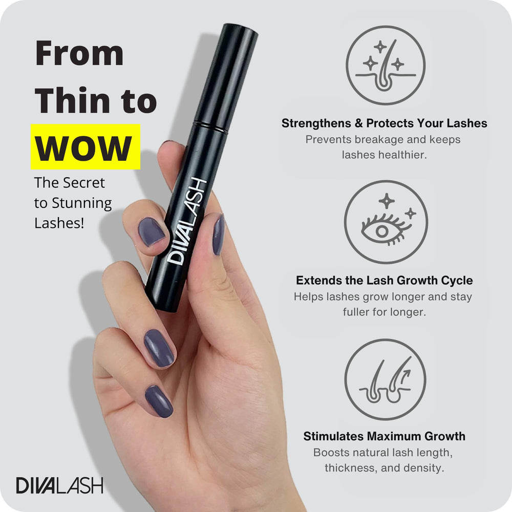 DIVASKIN divalash label with ingredients list verifying clean, natural peptides