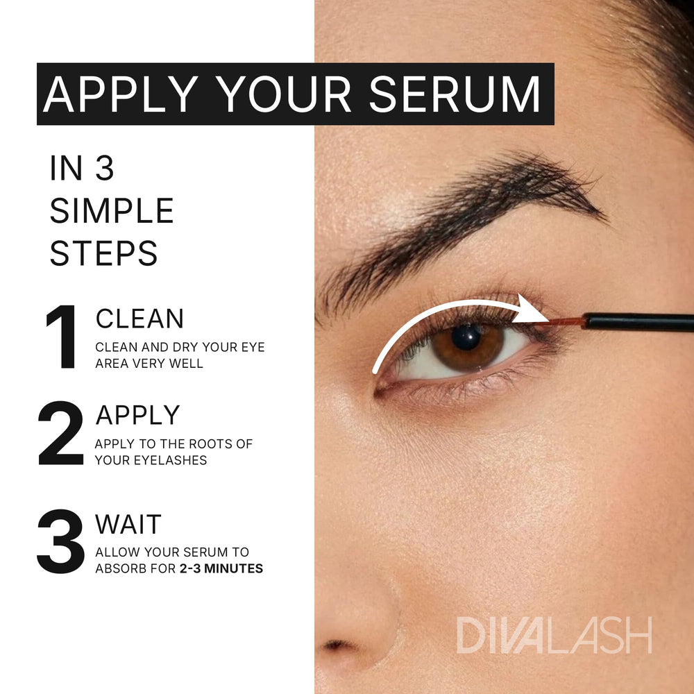 DIVASKIN divalash serum texture drop highlighting lightweight conditioning formula