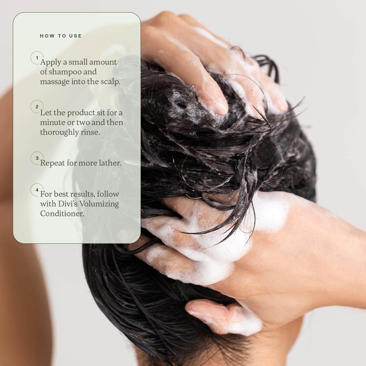 Divi shampoo on bathroom shelf in a styled setting for daily routine inspiration