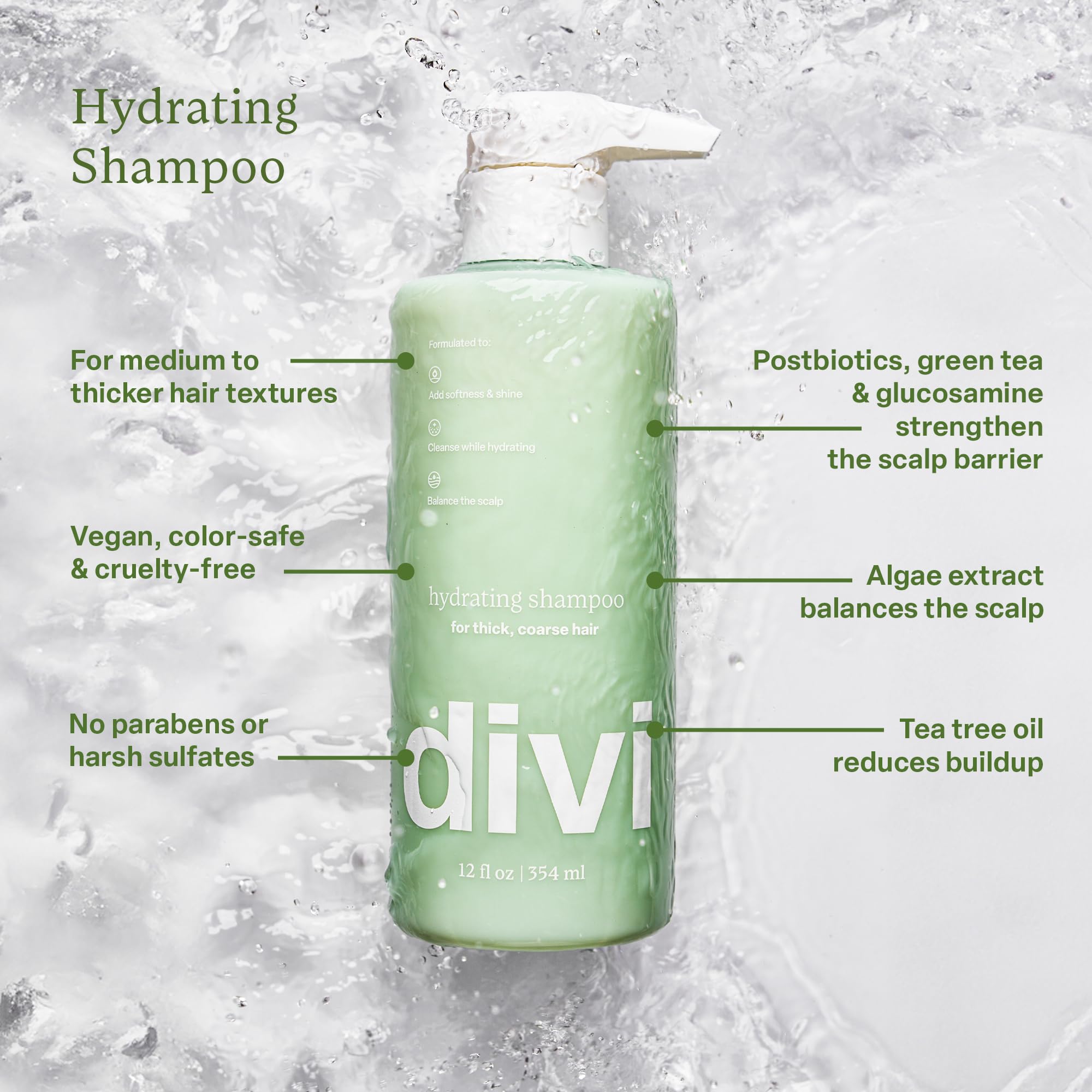 Divi conditioner cream closeup demonstrating rich slip and detangling benefit