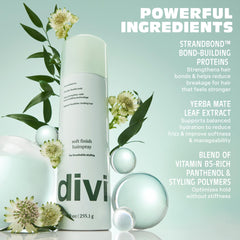 divi soft finish hairspray nozzle close-up showing precise mist control benefit