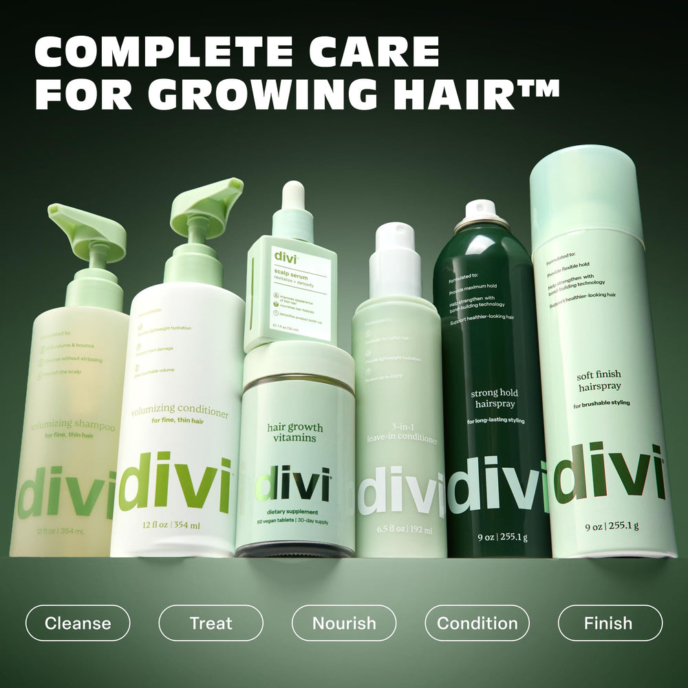 divi soft finish hairspray paired with other divi products showing routine compatibility