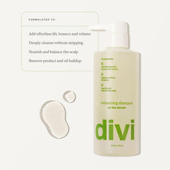 Divi ingredient blend with green tea and microalgae highlighting scalp support