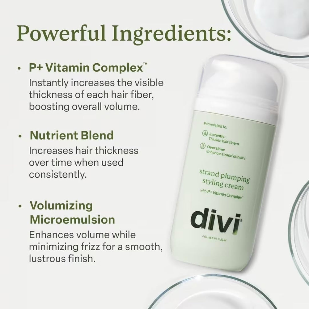 divi label close-up focusing on P+ Vitamin Complex and ingredient benefit
