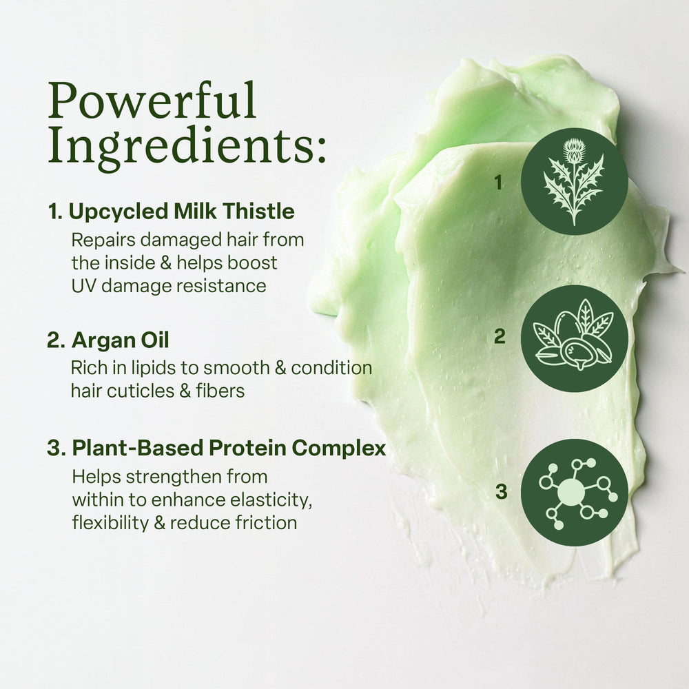 Applying Divi mask to damp hair to strengthen bonds and reduce frizz