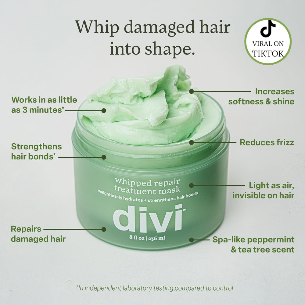 Divi whipped mask texture close-up demonstrating lightweight spreadability