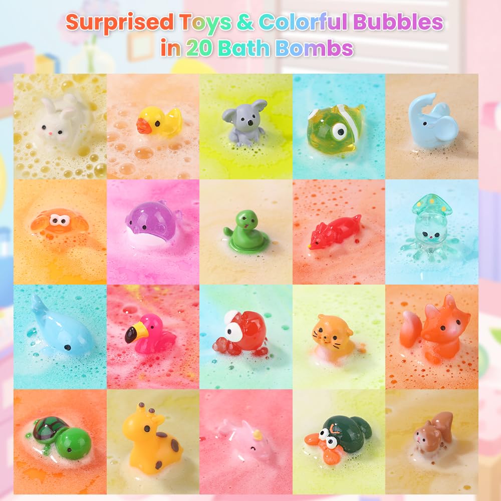 DIYDEC revealed mini resin animal toy after bath bomb dissolves adding playful collectible fun