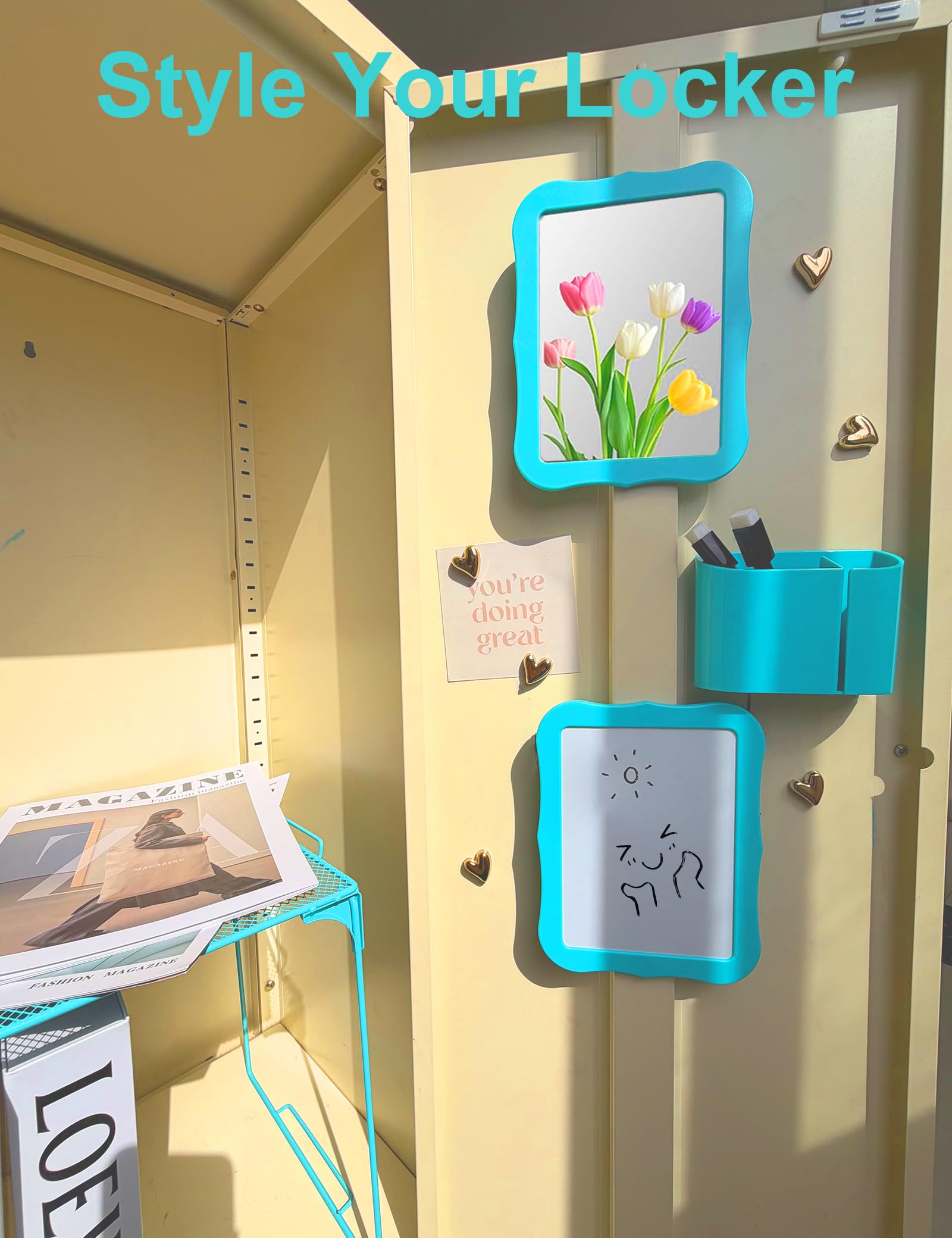 Dizgyuwei magnetic glass mirror close-up giving clear reflection and confident touch-ups
