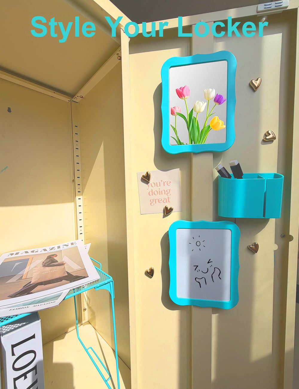 Dizgyuwei magnetic glass mirror close-up giving clear reflection and confident touch-ups
