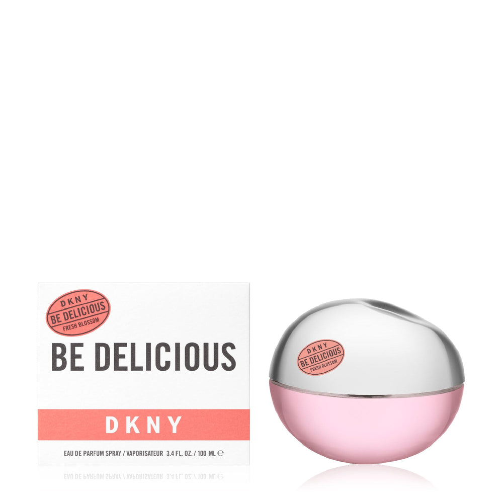 DKNY Be Delicious fresh blossom front bottle showing elegant packaging and instant spring appeal