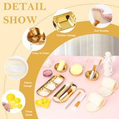 DLUGOPIS fan brush and applicator brushes detail for smooth mask application