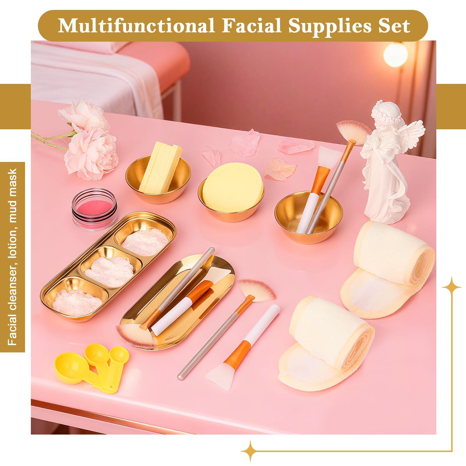 DLUGOPIS skincare tray with bowls and brushes keeping workspace tidy