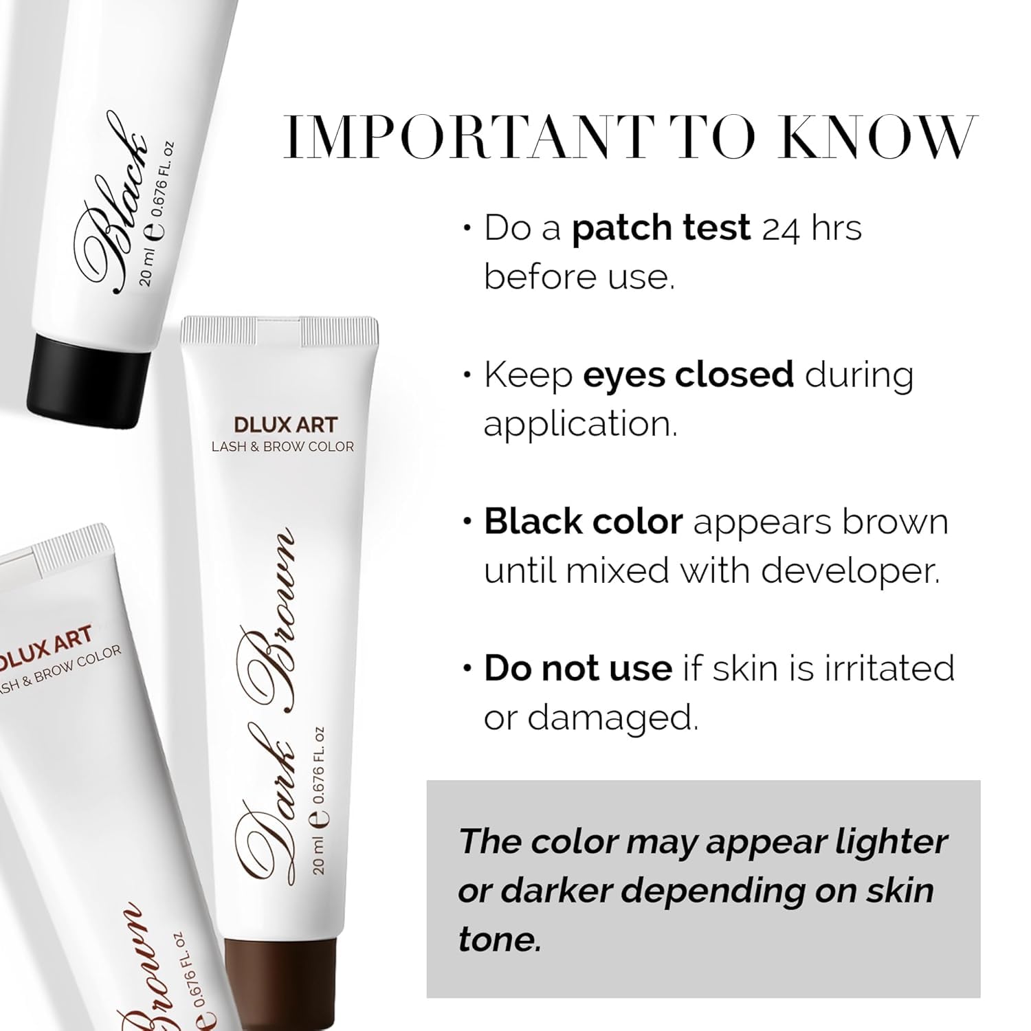 DLUX PROFESSIONAL mixed palette swatch showing the brown shade payoff and predictable tint