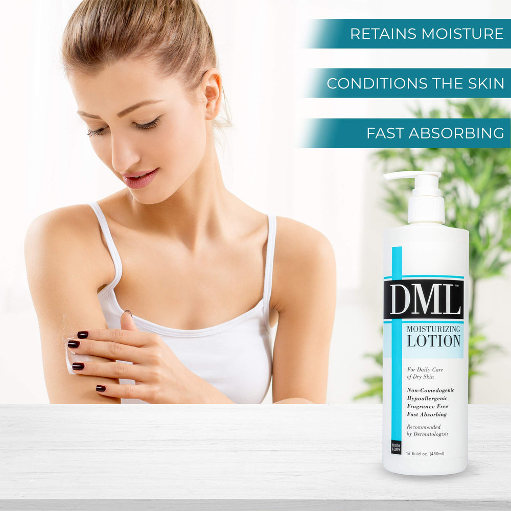 DML label close-up highlighting hypoallergenic unscented formulation benefit