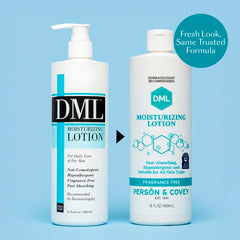 DML dispensing lotion pump with creamy texture, hydrates quickly