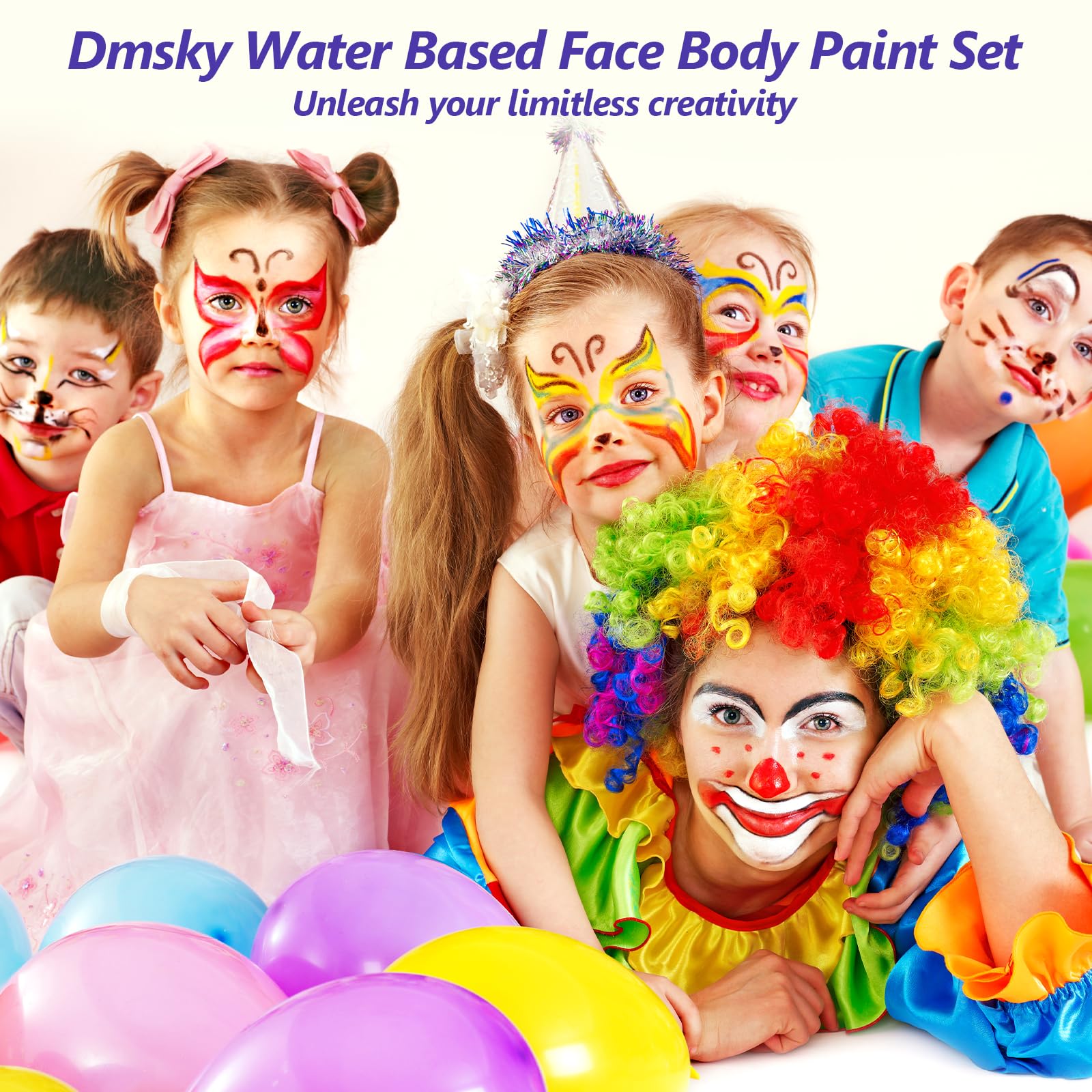 Dmsky paint applied with brush for precise face details