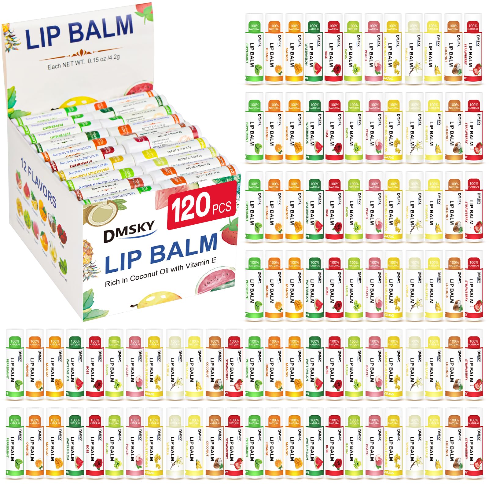 DMSKY front packaging showing 120 tubes and flavor variety for easy gifting
