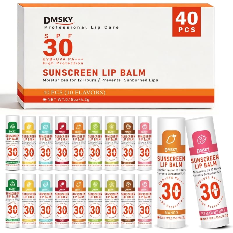 Dmsky front packaging view showing 40-pack and clear SPF benefit