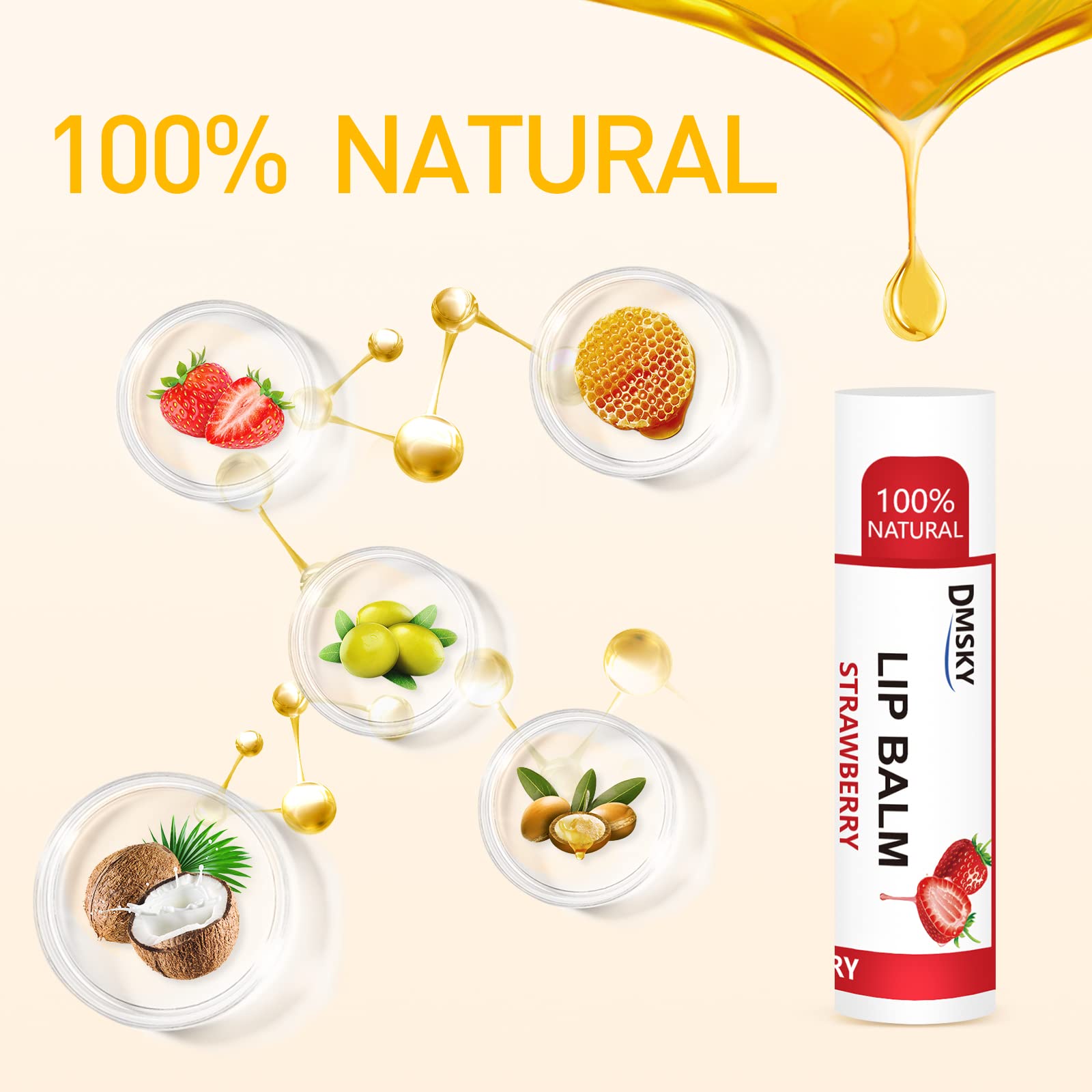 DMSKY lip balm being applied outdoors demonstrating on-the-go moisture