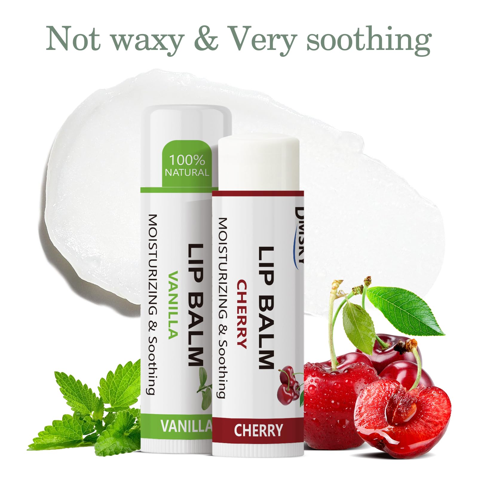 Dmsky open tube on lips application close-up showing quick moisturizing effect