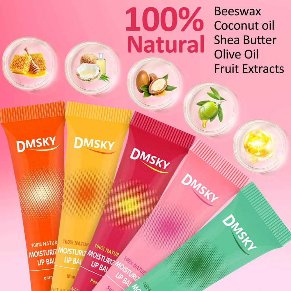 Dmsky glossy texture swiped on lips demonstrating smooth, non-sticky feel