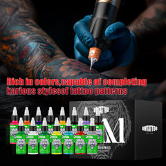 DMTATTOO ink texture drop showing smooth blendable formula benefits