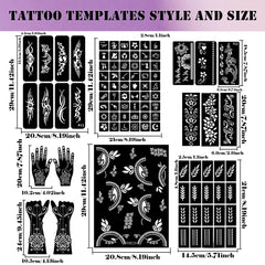 DMTATTOO reusable stencils array demonstrating design variety