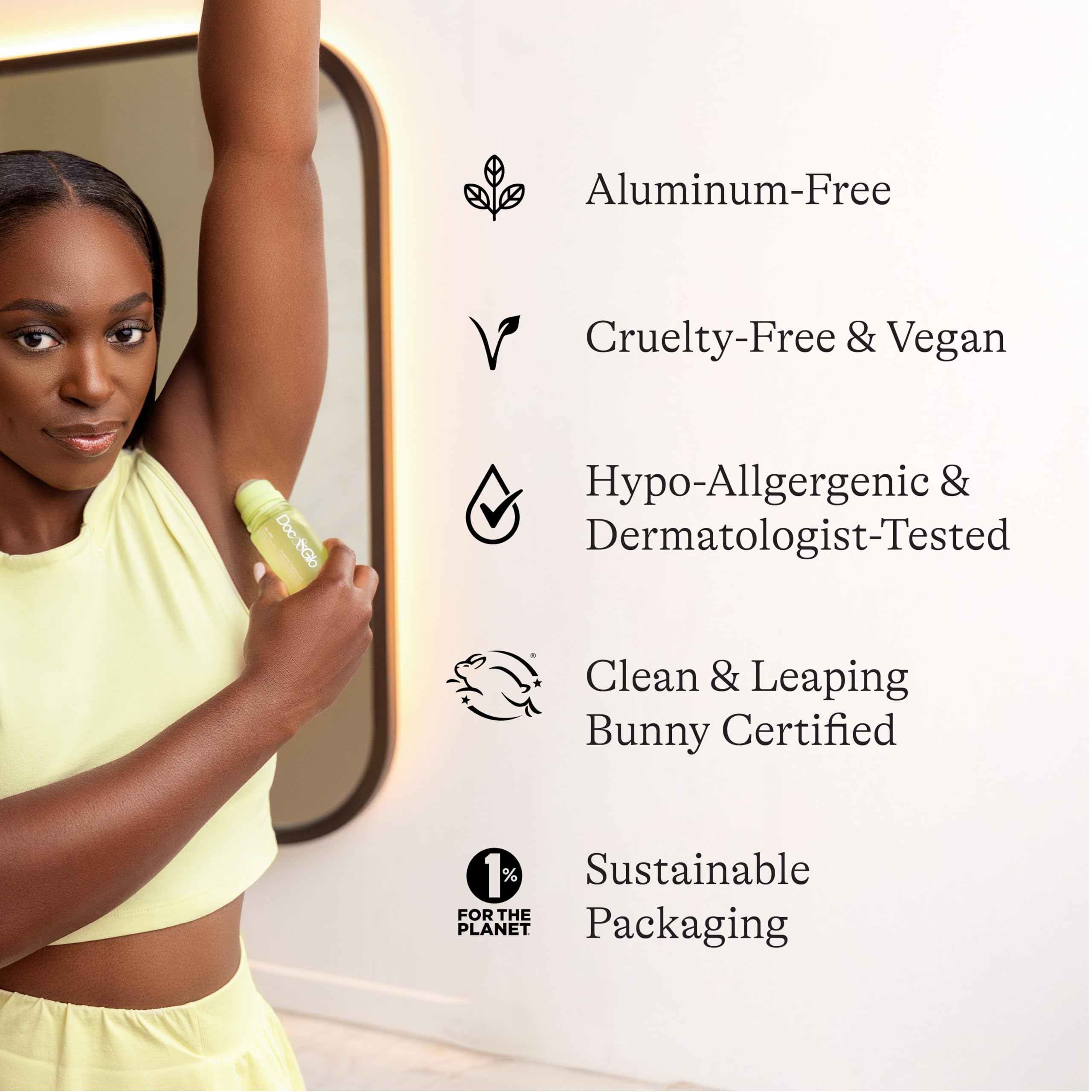 Doc & Glo used after workout for clean-smelling refresh without perfume