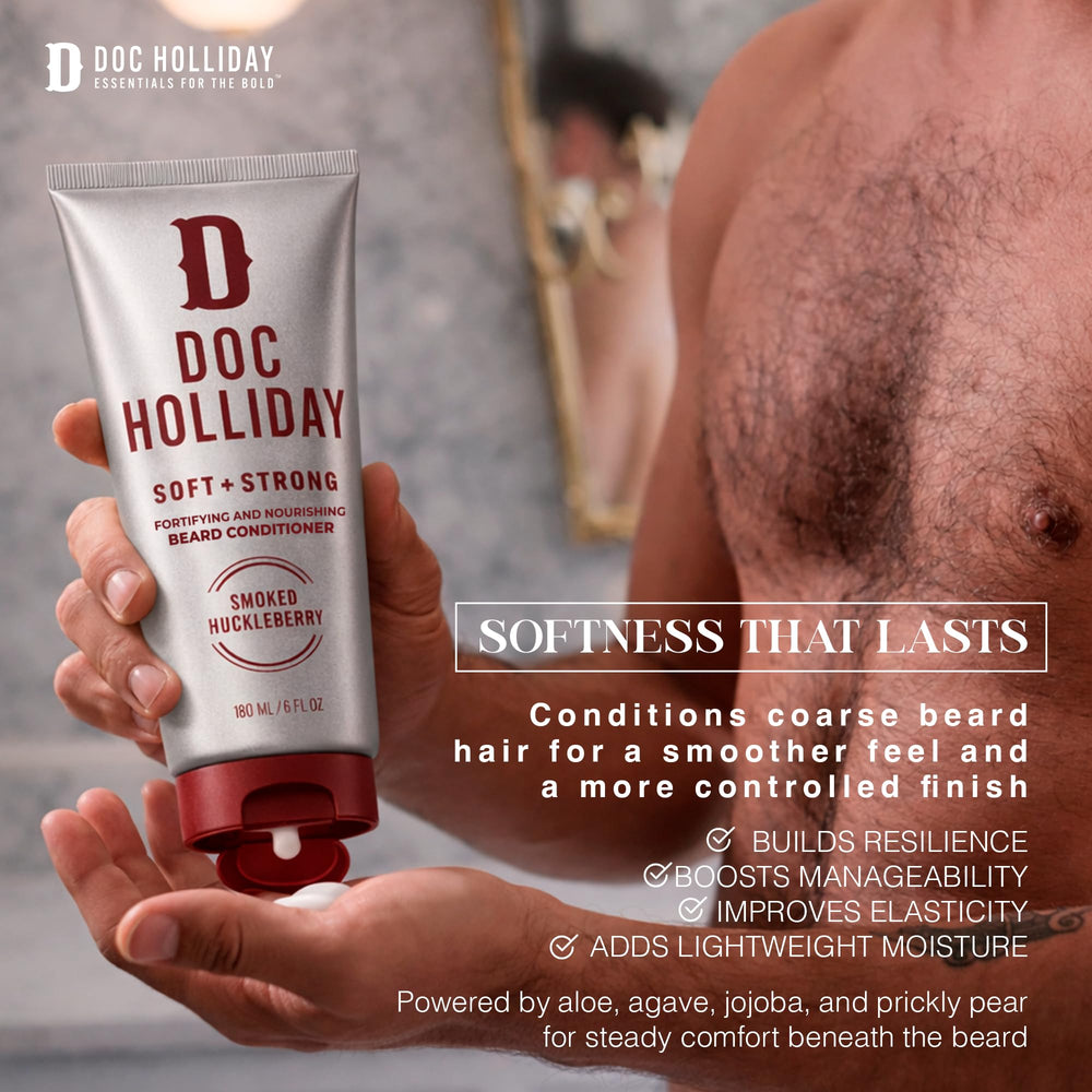 DOC HOLLIDAY set staged in shower showing practical daily use benefits