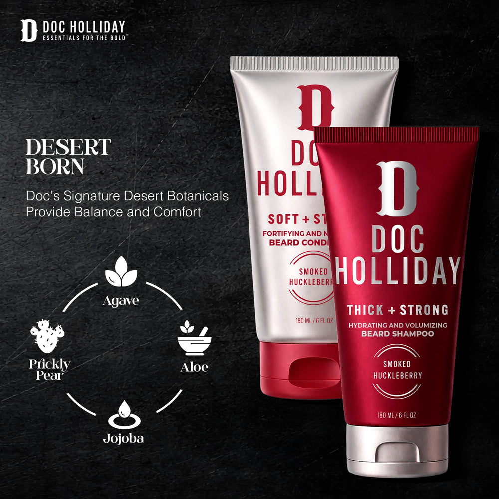 DOC HOLLIDAY bottles in hand for scale showing travel-friendly convenience