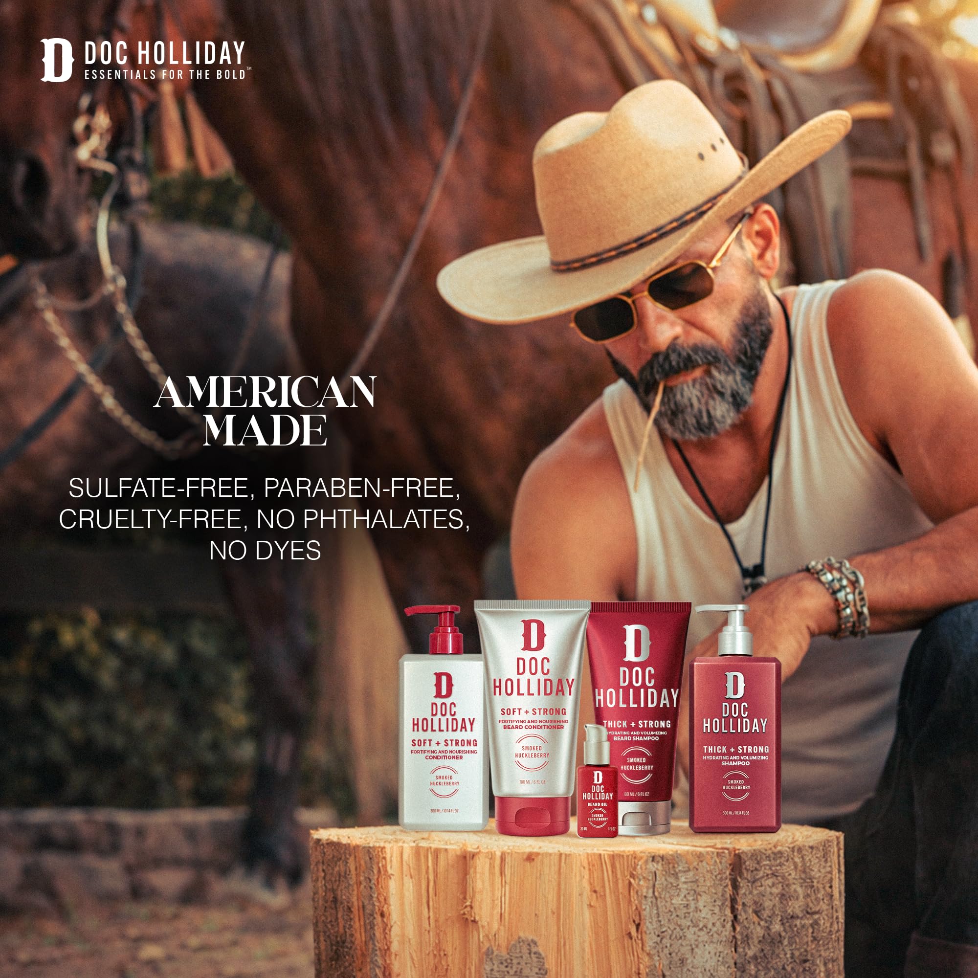 DOC HOLLIDAY smoked huckleberry scent inspiration with amber for refined warmth