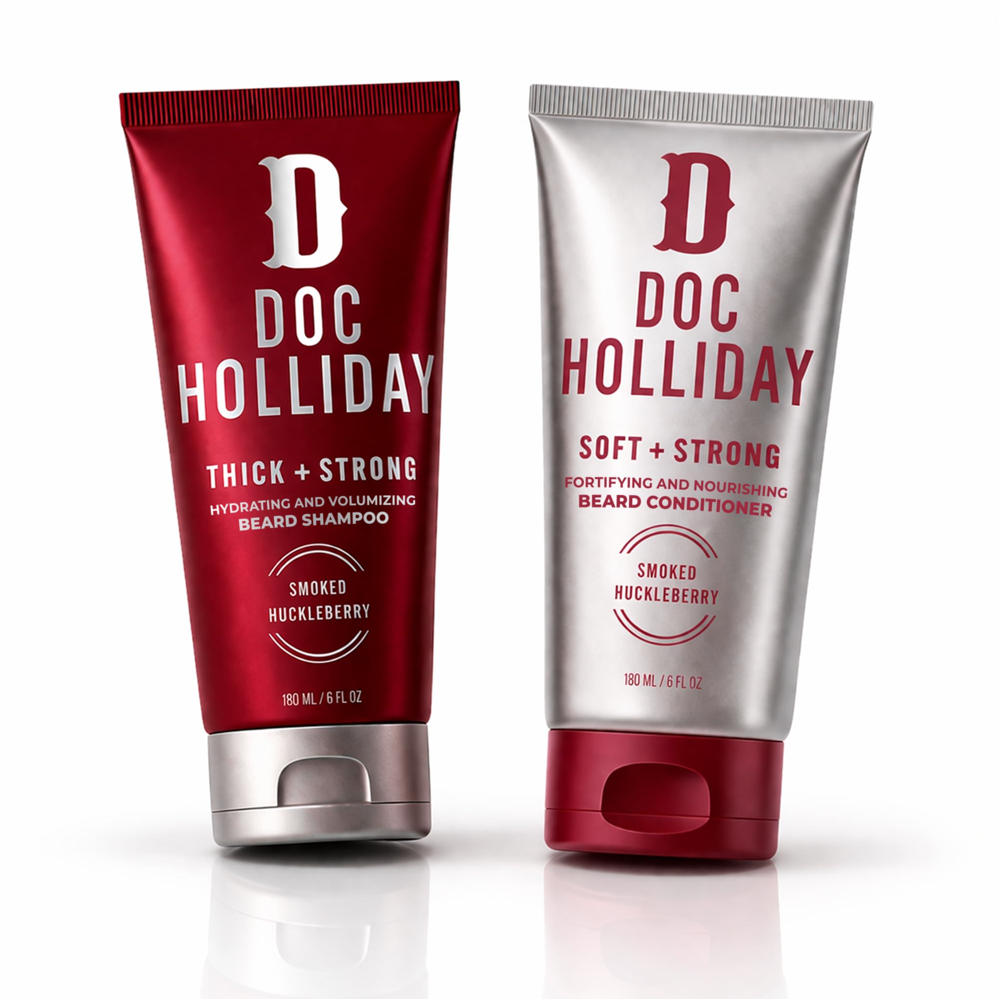 DOC HOLLIDAY front packaging showing both bottles and clear routine benefit