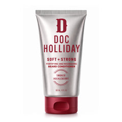 DOC HOLLIDAY front packaging showing product and benefit: softens beard