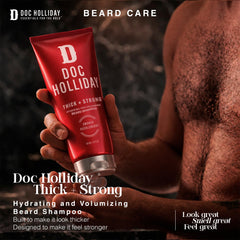 DOC HOLLIDAY lather texture close-up showing rich foam that cleans without drying