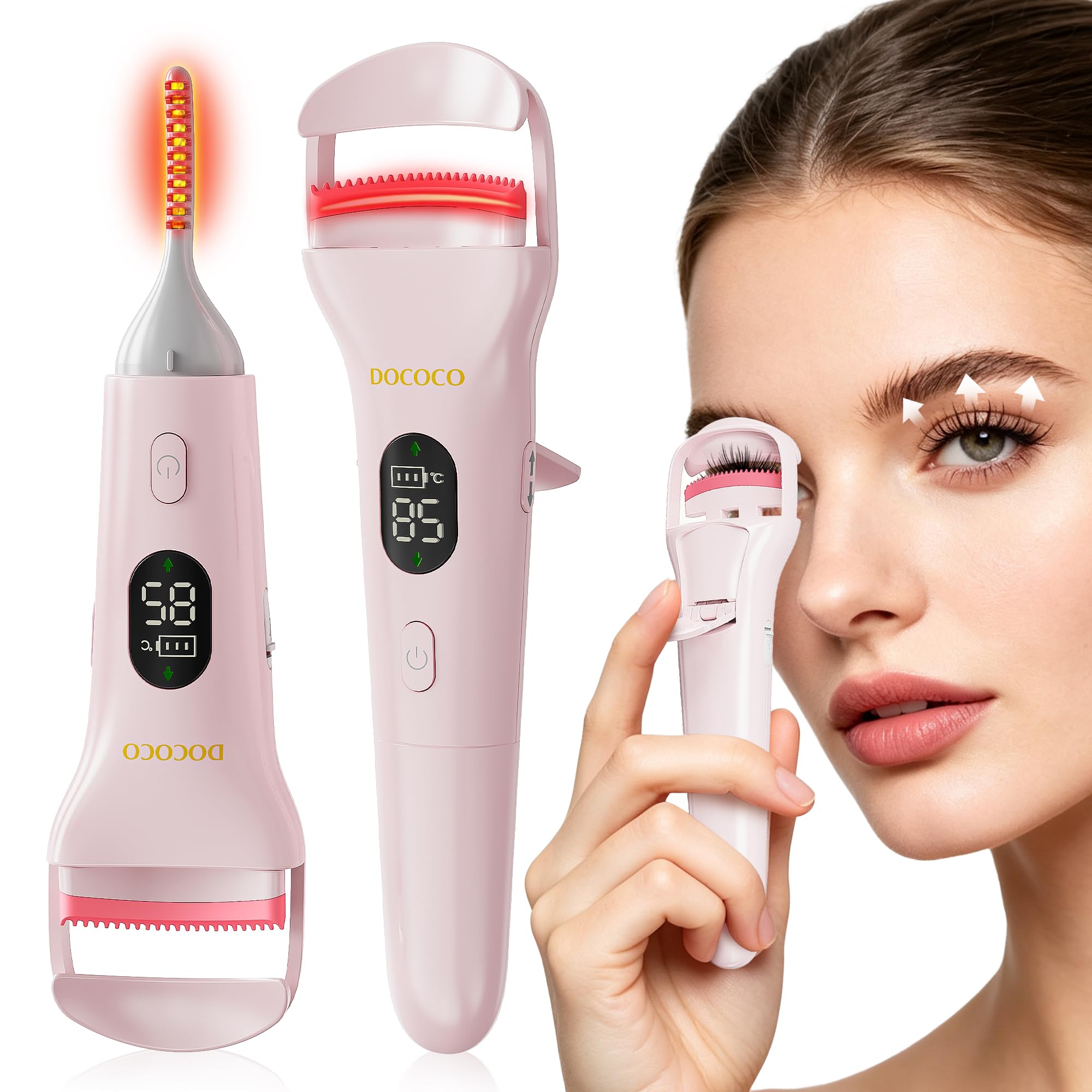 DOCOCO front view of dual head curler, clear design for easy handling