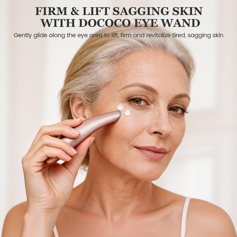 DOCOCO wand used over eye serum to enhance product absorption and finish