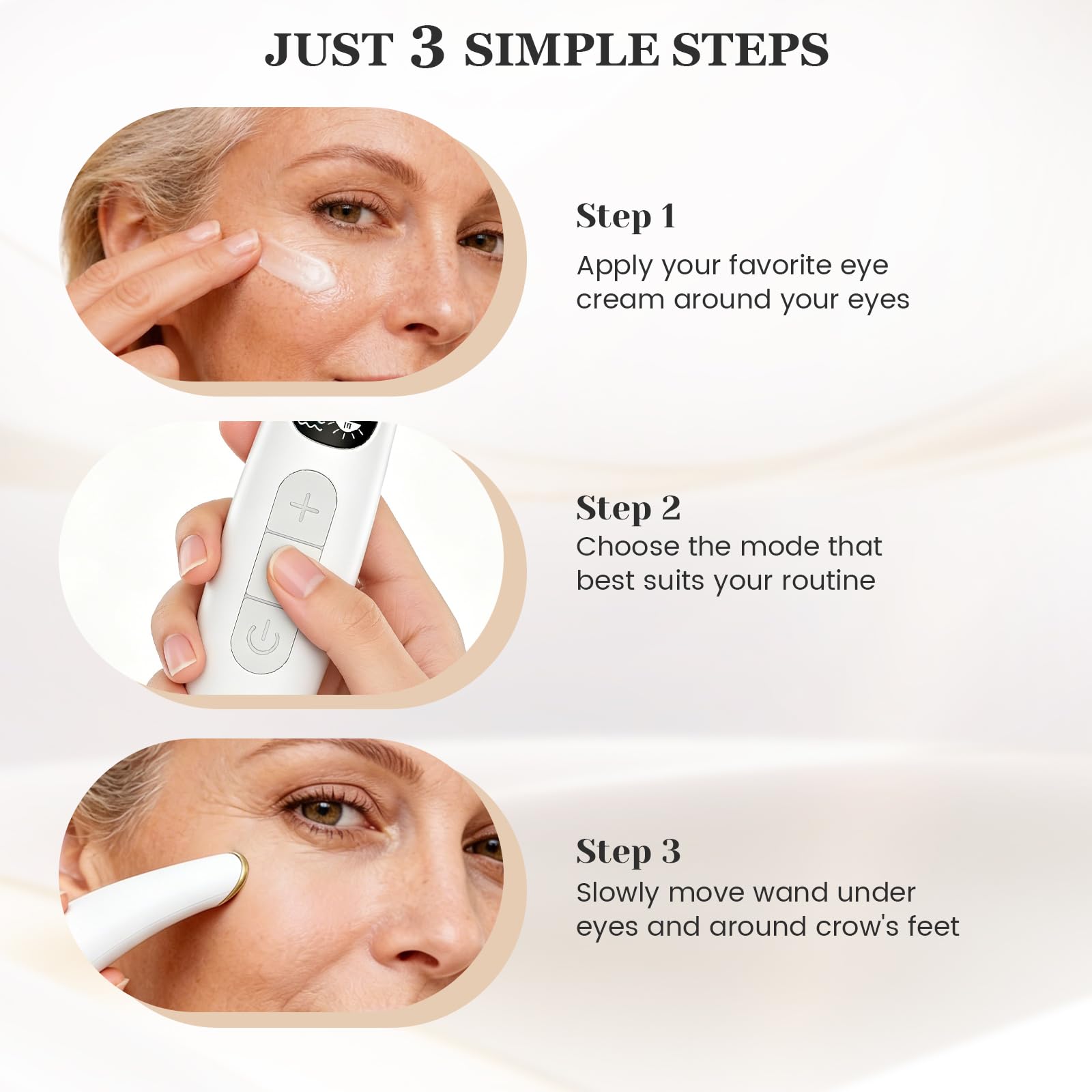 DOCOCO wand demonstrating with eye serum showing application technique and benefit enhanced absorption