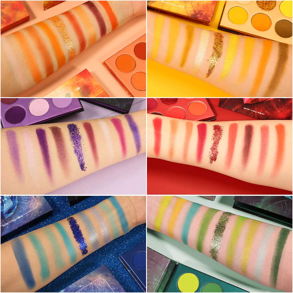 docolor wrist swatches of several shades demonstrating pigment payoff