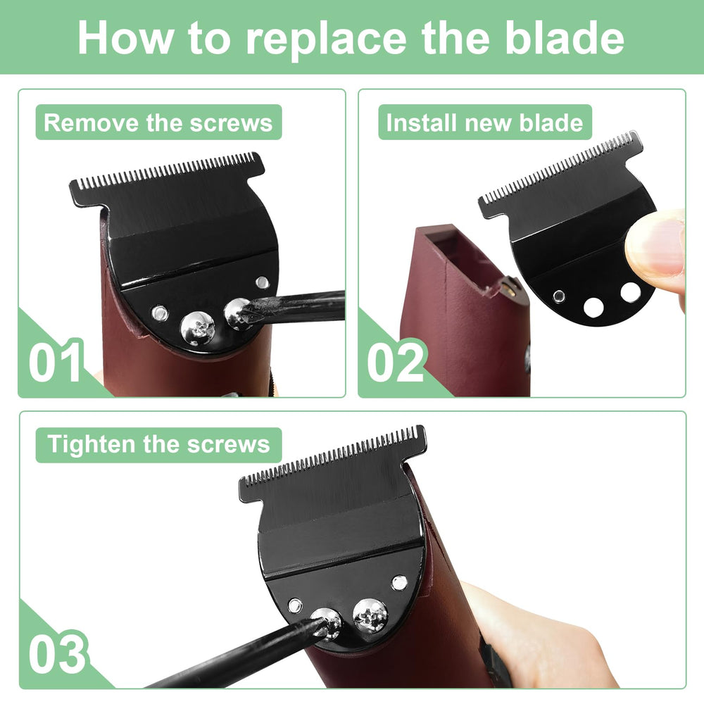 DODAER blade installed in a trimmer demonstrating compatibility and immediate performance