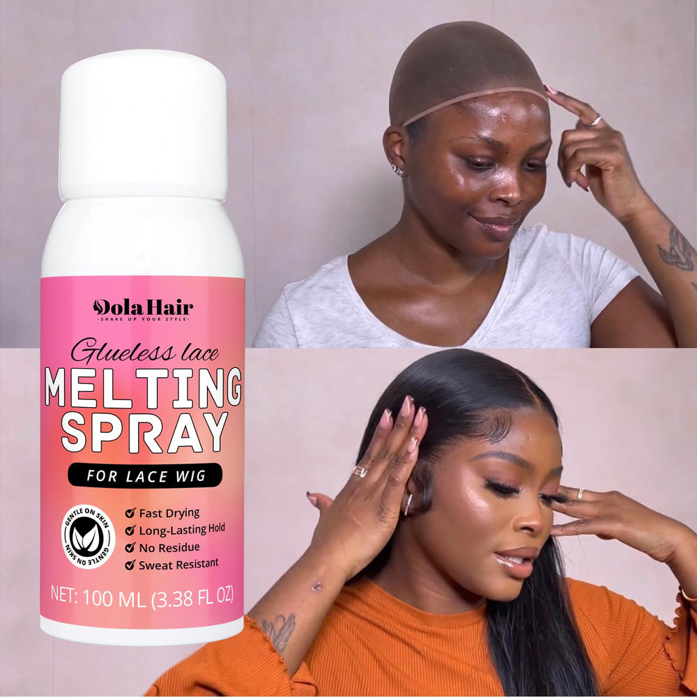 Dolahair glue and remover bottles with labels for secure hold and safe removal