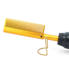 Dolahair closeup of titanium comb teeth delivering consistent heat for smooth finish