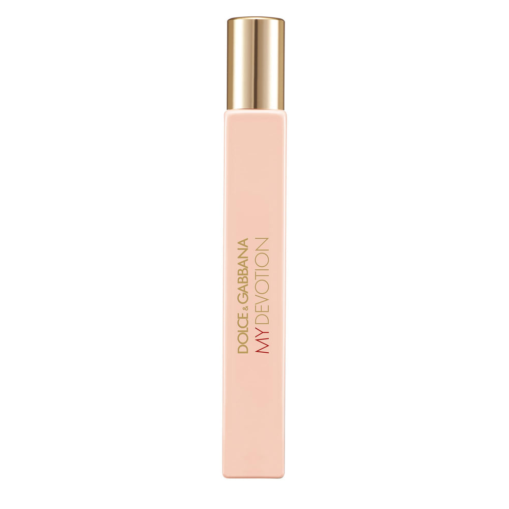 Dolce&Gabbana front packaging view shows elegant bottle and easy travel benefit