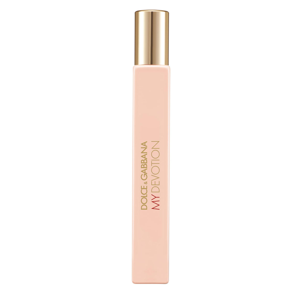 Dolce&Gabbana front packaging view shows elegant bottle and easy travel benefit