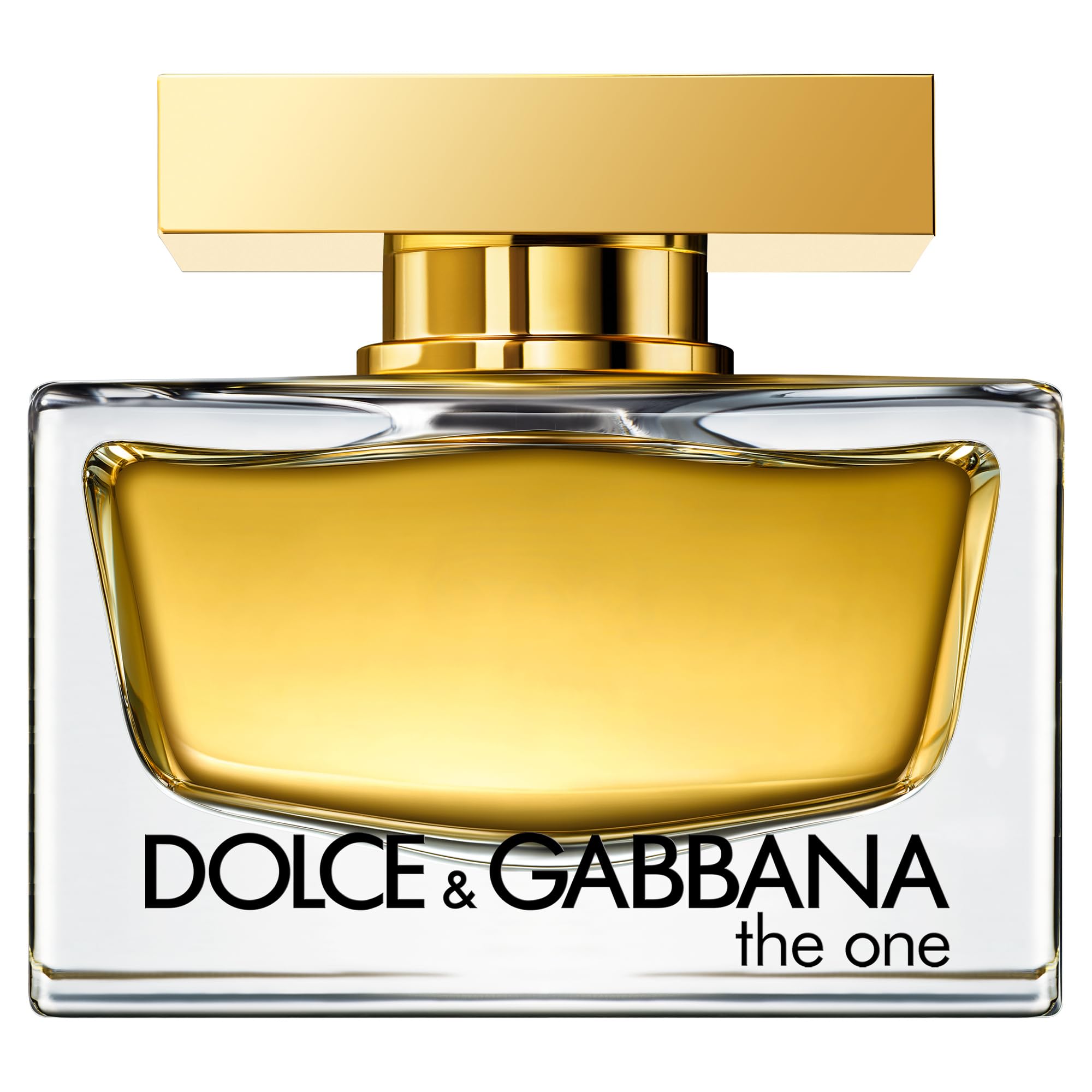 Dolce&Gabbana front bottle view showing golden elegance and luxurious presence