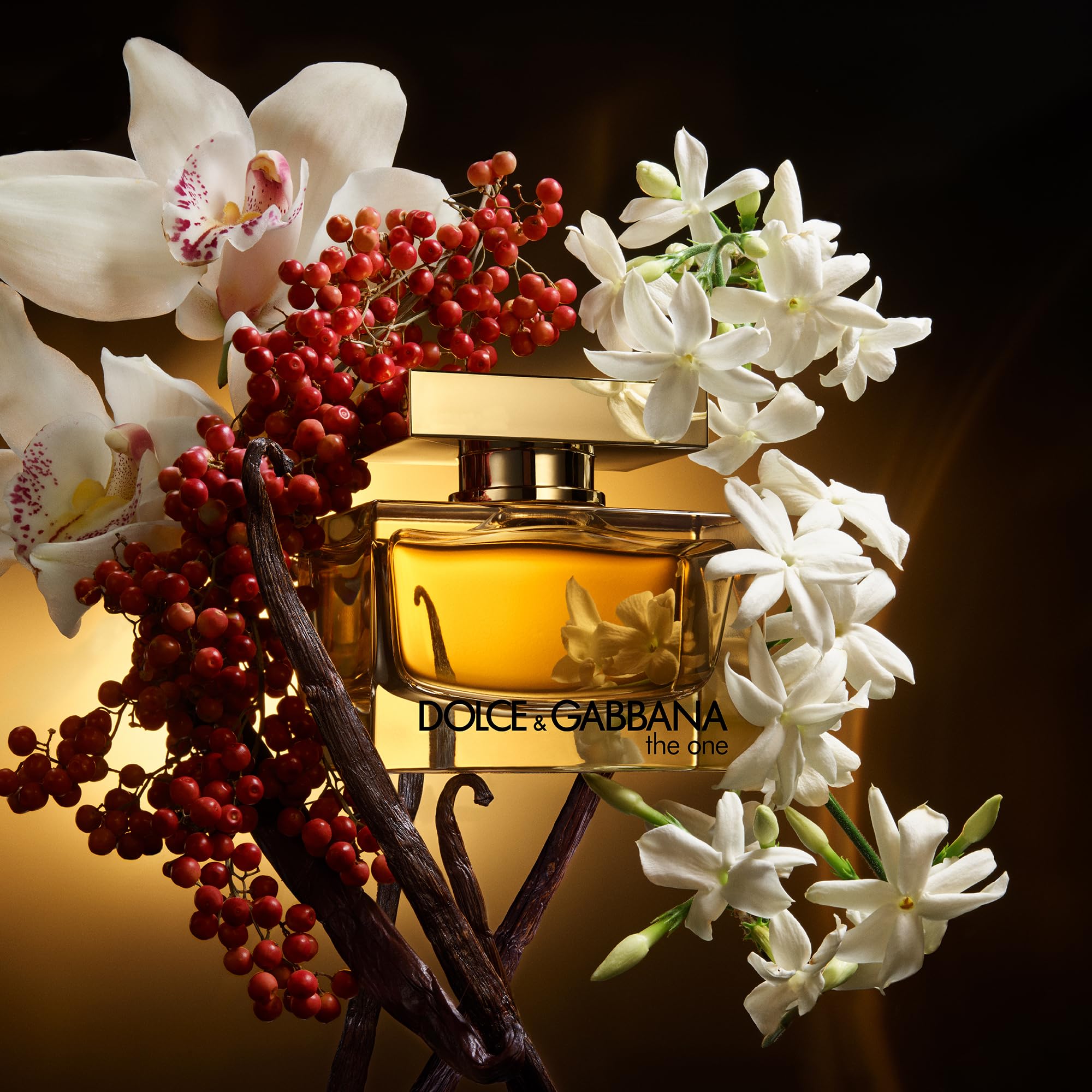 Dolce&Gabbana close-up of amber glass illustrating rich color and luxurious finish