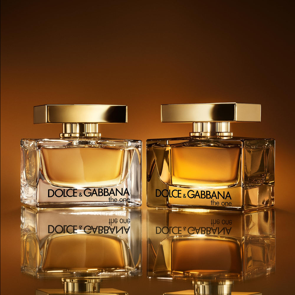 Dolce&Gabbana bottle on vanity with soft lighting showing decorative display appeal